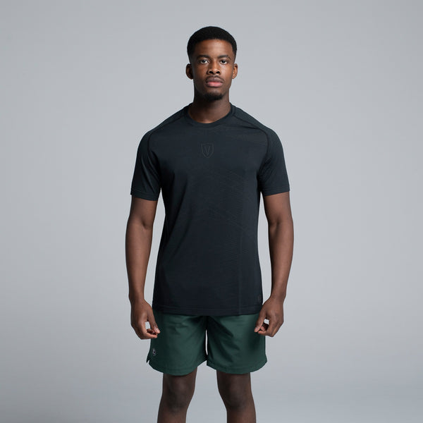 Valour Active Unisex V-Knit Tee - Black