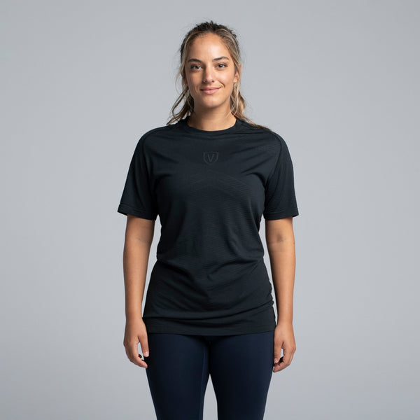 Valour Active Unisex V-Knit Tee - Black