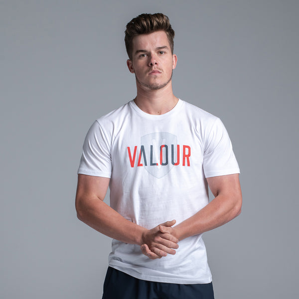 Valour Unisex White Shield Tee