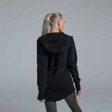 Valour Active Breathe Out Zip Longline Hoodie - Black