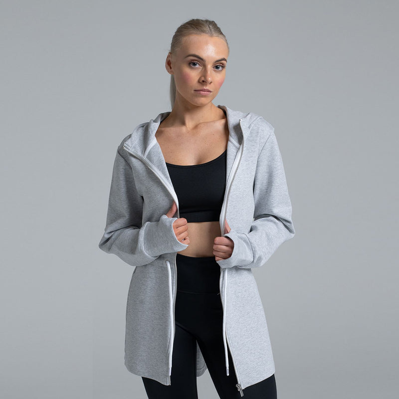 Grey longline hoodie best sale