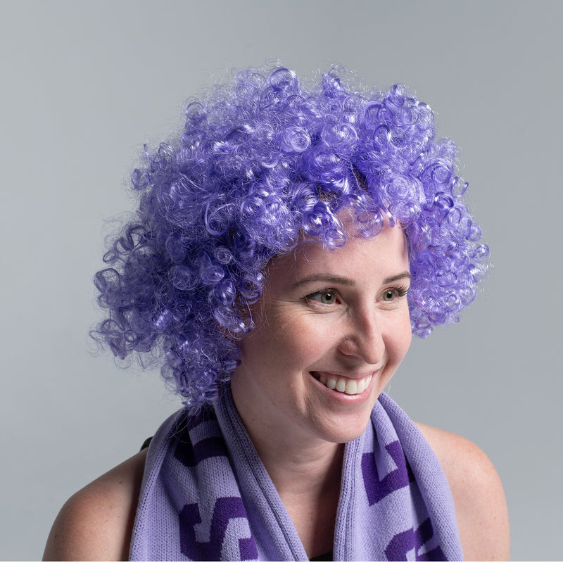 Queensland Firebirds Curly Wig Purple