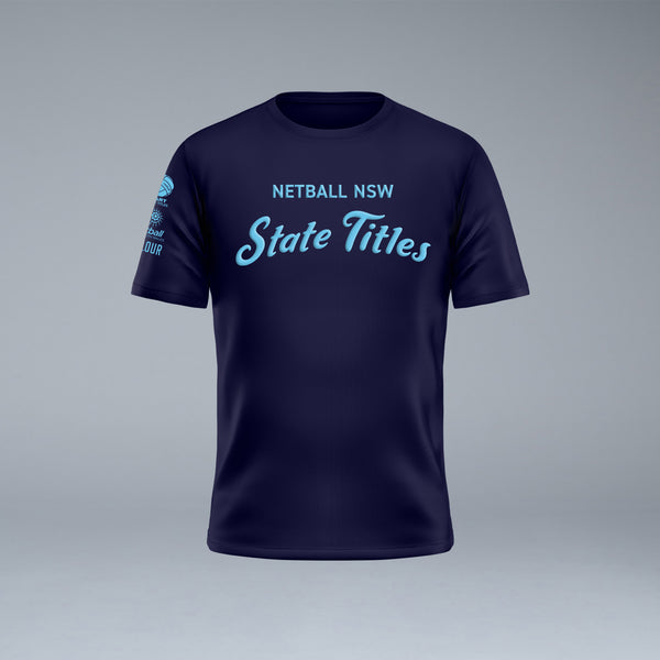 Netball NSW State Titles Navy Puff Print Tee